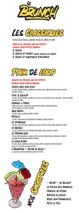 Le Brunch - Menu Trois-Rivières