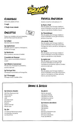 Le Brunch - Menu Québec